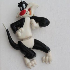Vintage Warner Bros Cartoon Cat Looney Tunes Brooch